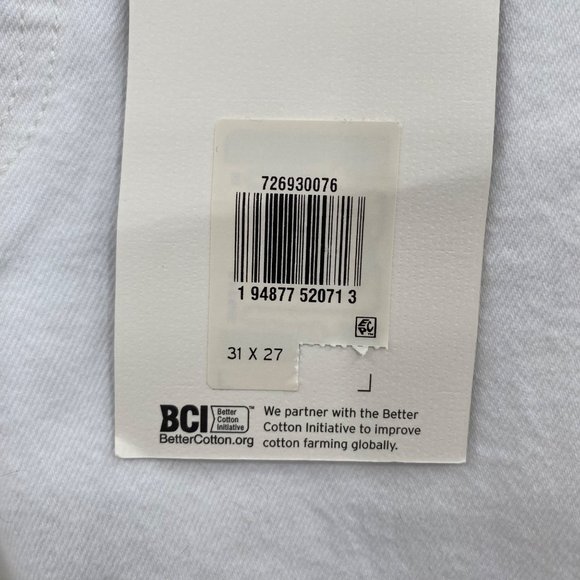 Levi's Premium Ribcage Straight Ankle Jeans 31 Cloud Over White Button Fly - Picture 8 of 9